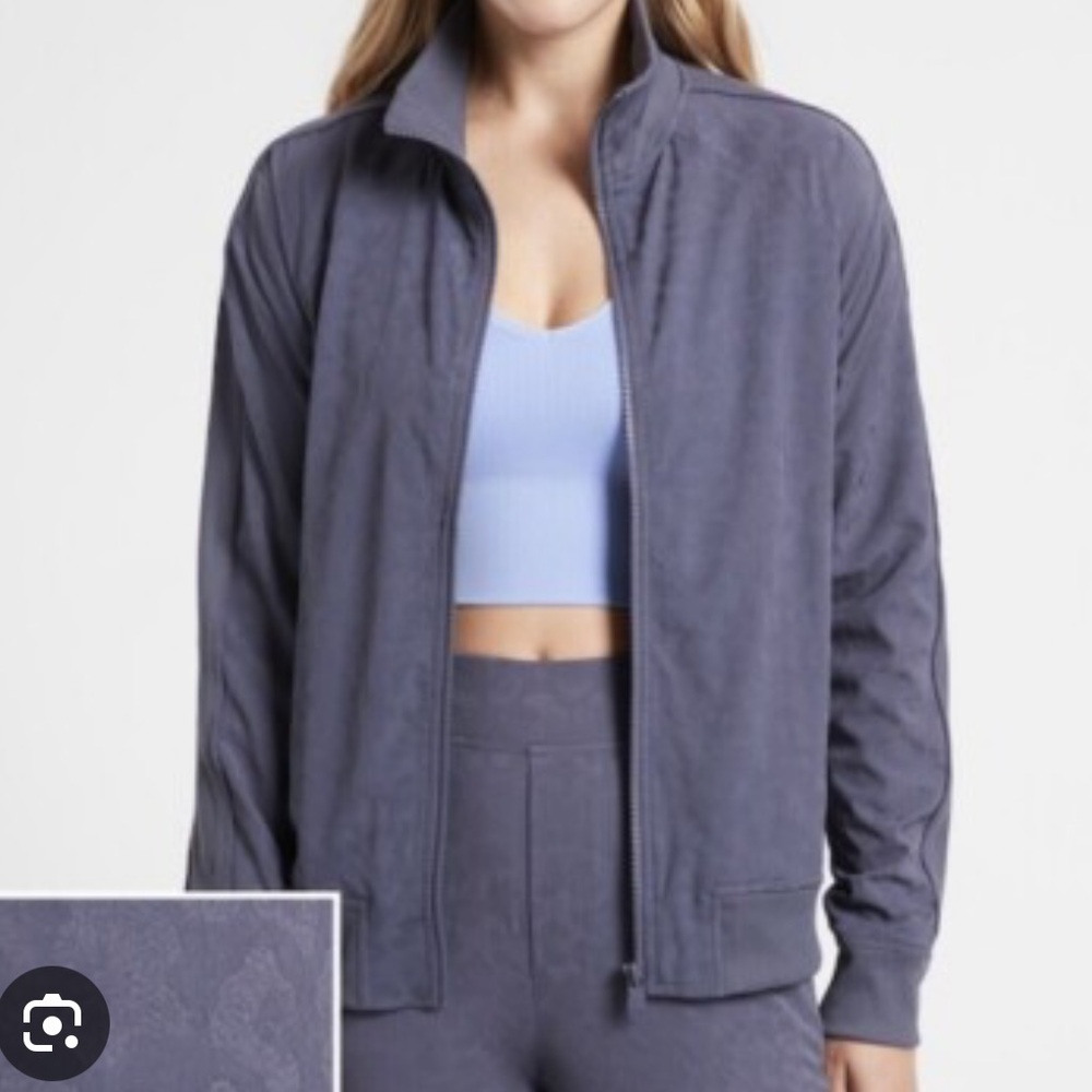 Athleta Women's 2 X Blue/Grey Bomber Jacket - Picture 1 of 2